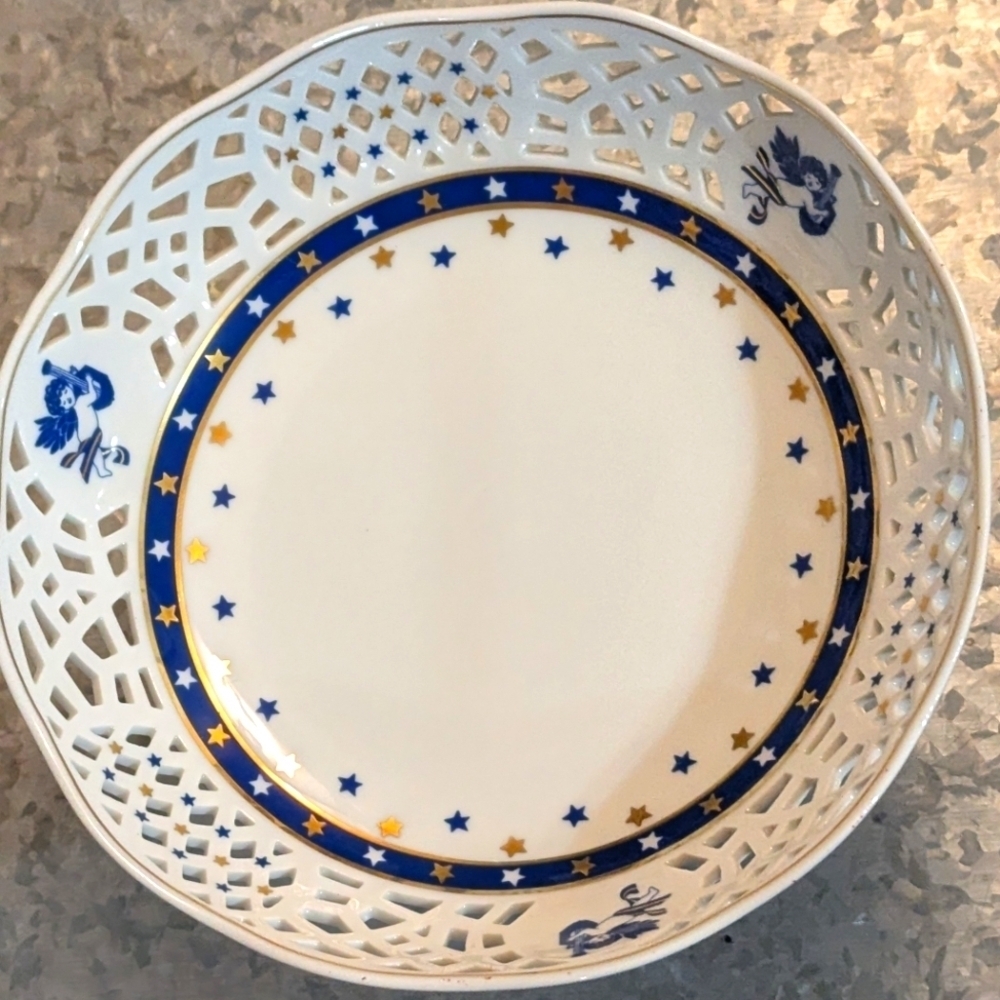 Vintage Eschenbach PORZELLAN Blue Cherubs Celestial